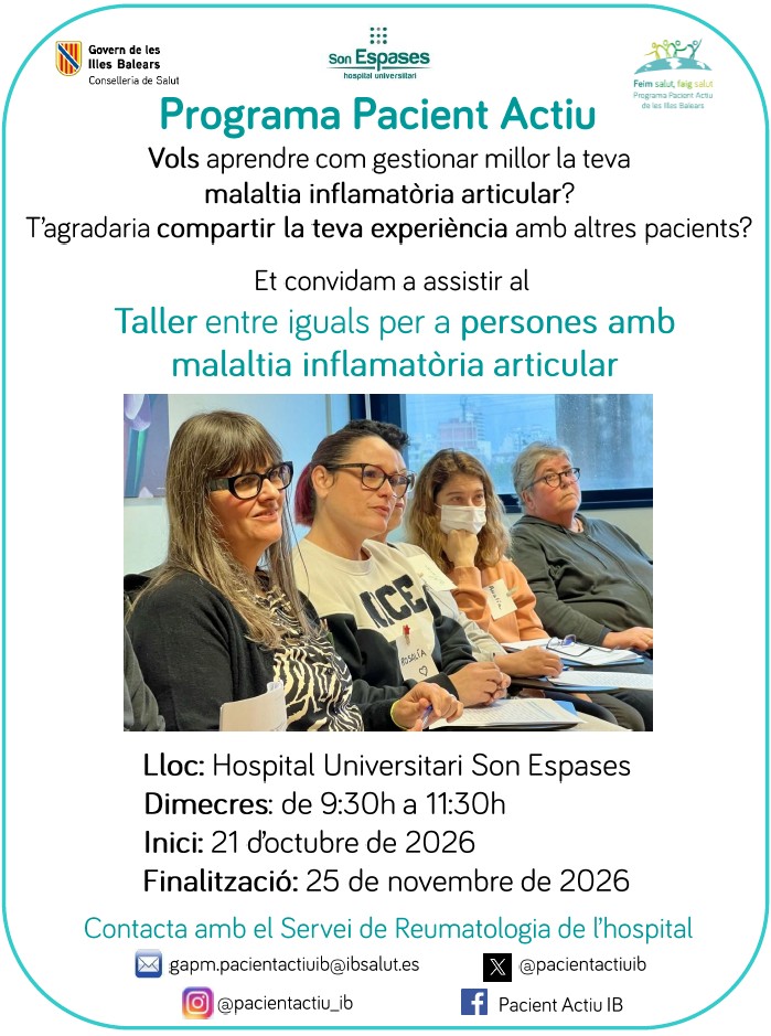 Taller entre iguales para personas con enfermedad inflamatoria articular